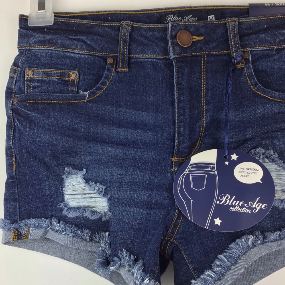 Cut Off Stretch Denim Shorts - Picture 7 of 8